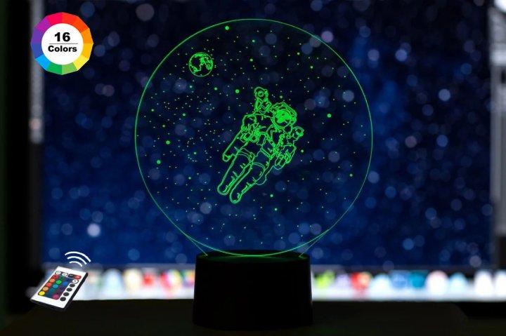 3D світильник нічник з пультом "Космонавт" 3DTOYSLAMP