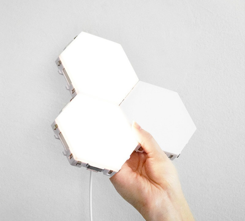 Світильник сенсорний 3DTOYSLAMP Соти Набір 3 шт + блок живлення Білі