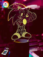 3D світильник нічник з пультом "Сонік" 3DTOYSLAMP