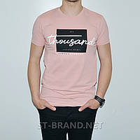 M (46/48). Чоловіча футболка з принтом D&J, Туреччина - ніжно рожева