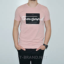 M (46/48). Чоловіча футболка з принтом D&J, Туреччина - ніжно рожева