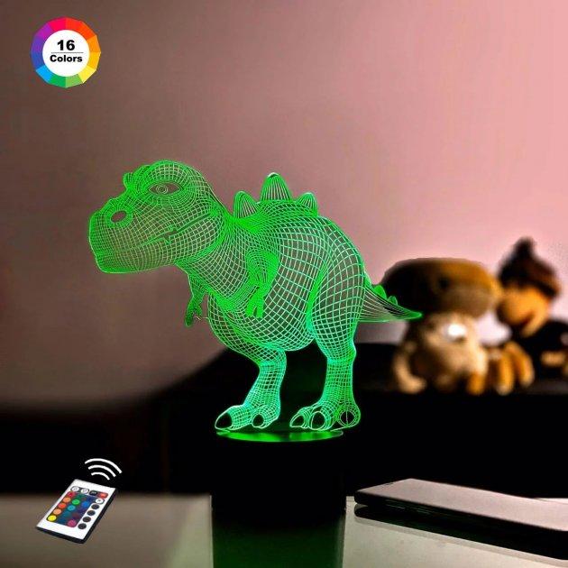 3D світильник нічник з пультом "Динозаврик 2" 3DTOYSLAMP, фото 1