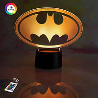 3D світильник нічник з пультом "Бетмен 3" 3DTOYSLAMP