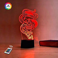 3D світильник нічник з пультом "Череп 6" 3DTOYSLAMP