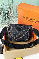 Клатч женский Louis Vuitton черная сумочка клатч 3 в 1