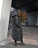 Жіночий довгий пуховик "Амелія", чорний, фото 3
