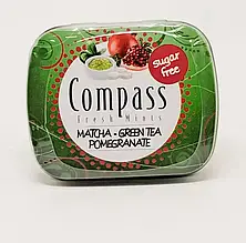 Льодяники Compass Fresh mints зі смаком зеленого чаю матча та граната без цукру, ж\б, 14 гр