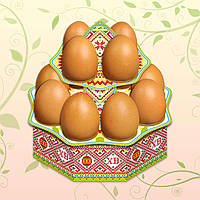 Декоративная подставка для пасхальных яиц №12.1 "Традиционная" (12 яиц) высокая (1 шт) праздничная