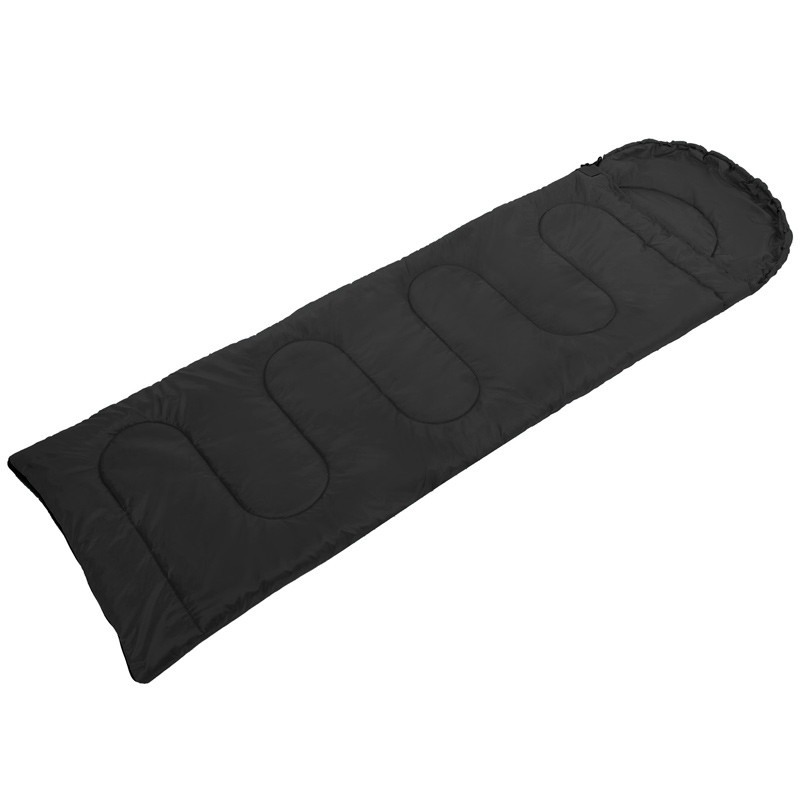 Спальний мішок-ковдра з капюшоном Україна CHAMPION SY-4142 чорний із сумкою