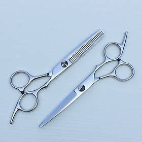 Перукарські ножиці для стриження волосся. Парикмахерський набір ножиць 6 дюймів прямі та філірувальні ножиці