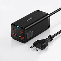 Блок живлення Baseus GaN3 Pro 100W (2xUSB, 2xType-C) Quick charge + кабель USB-C 100W black, фото 3