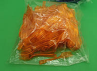 Вилка одноразовая пластиковая для фруктов Юнита Оранжевая (250 шт) столовая
