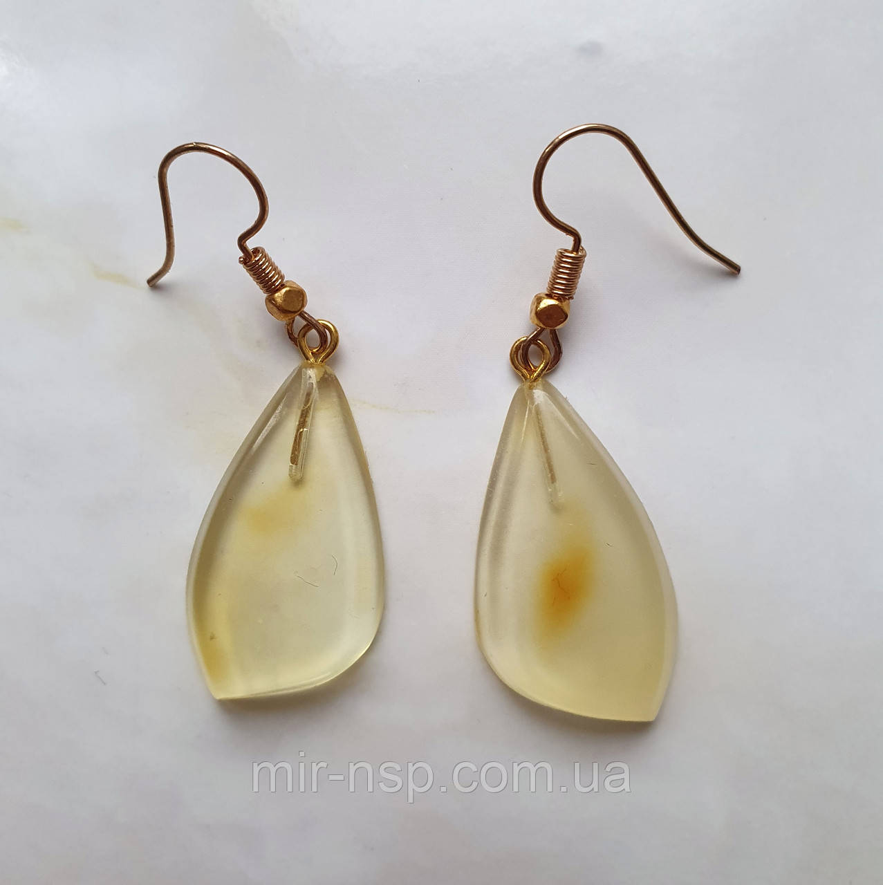 Серьги 100% натуральный янтарь шар 10 мм вес 3г, фото 1