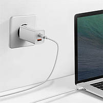 Мережевий зарядний пристрій Baseus GaN2 Lite Quick Charger 65W (1 Type-C + 1 USB), фото 3