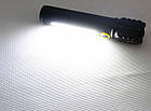 Ліхтар BL-C72-P50 COB чорний, USB-ліхтарик акумуляторний світлодіодний ручний, фото 6