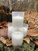 Біла свічка запаска у пластиковій склянці Bispol Memoria 50 г (горіння 18 годин) daymart