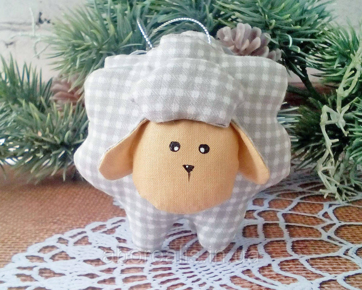 Іграшка на ялинку "Овечка сіра клітинка", фото 1