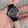 Чоловічий механічний годинник Winner Skeleton, чорний на шкіряному ремінці, фото 7