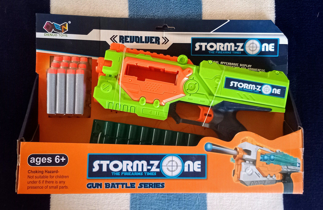 Іграшковий Бластер Storm Zone Z1188A зелений на м'яких патронах 12 патронів