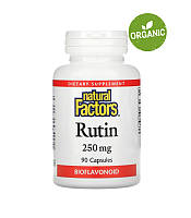 Natural Factors, Рутин, 250 мг, 90 капсул. Способствует укреплению сосудов