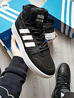 Мужские кроссовки Термо Adidas Ultra Boost Адидас Черные с белым Осень/Зима/Весна Еврозима