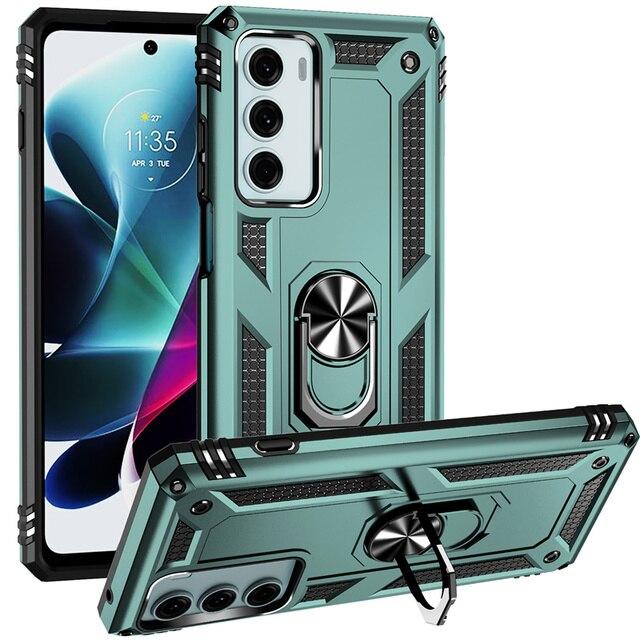 Протиударний чохол для Motorola G200 зелений бампер з кільцем підставкою