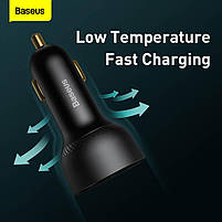 Автомобільний зарядний пристрій Baseus Superme Digital Display PPS 100W USB + Type-C, фото 4