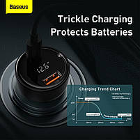 Автомобільний зарядний пристрій Baseus Superme Digital Display PPS 100W USB + Type-C, фото 3