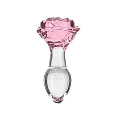 Скляна анальна пробка Pillow Talk Rosy Luxurious Glass Anal Plug, | 3,3 см, вібропуля в подарунок, Київ