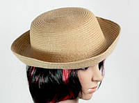 Солом'яний капелюх Котелок 27 см коричневий