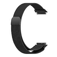 Магнітний ремінець Milanese Loop для Huawei Band 7 (LEA-B19 / LEIA-B19) | HMU | 19 мм | чорний