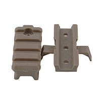 Планка Пікатінні (Picatinny) + кріплення адаптер Wing-Loc на напрямні рейки шолома, Койот