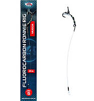 Готовый поводок W4C из флюорокарбона FLUOROCARBON RONNIE RIG (ронни риг), крючок MUGGA № 4