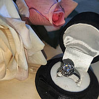 Серебристое кольцо "Цветочное", размер 18,2 от студии LadyStyle.Biz
