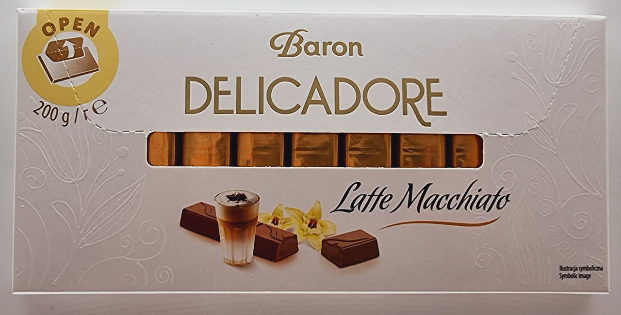 Шоколад Baron "Delicadore" зі смаком Latte Macchiato Польща 200 грам