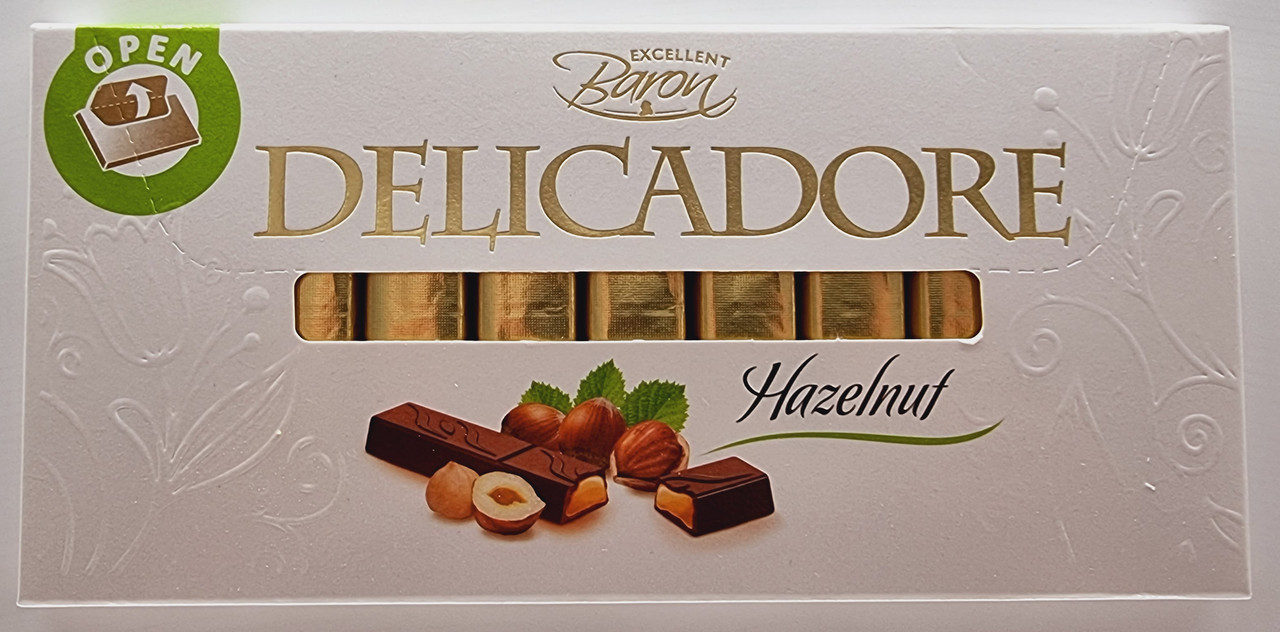Шоколад Baron "Delicadore" з горіхом Польща 200 грамів