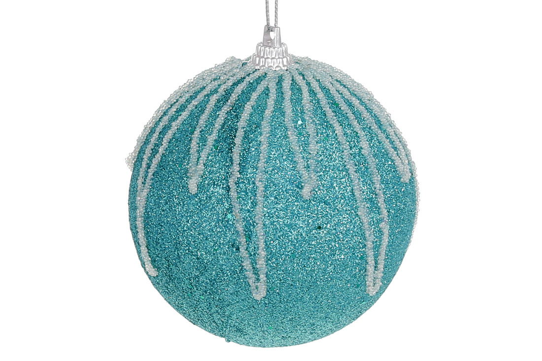 Ялинкова куля 8см, колір - блакитний ТОВАР ВІД ВИРОБНИКА