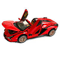 Іграшкова машинка металічна Lamborghini Sian (Ламборгіні Сіан) АвтоЕксперт", червона, світло, звук, інерція, відкр двері,, фото 6