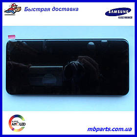 Дисплей с сенсором Samsung A135 Galaxy A13 Black. GH82-28508A, оригінал у зборі з рамкою!