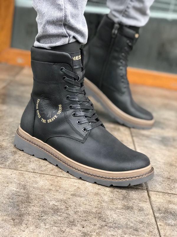 Черевики шкіряні зимові на хутрі Diesel Cassidy Combat