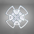 Світлодіодна люстра 190 Вт колір білий з підсвічуванням основи та пультом д/к D-9229/4+4 WH LED 3color dimmer, фото 3