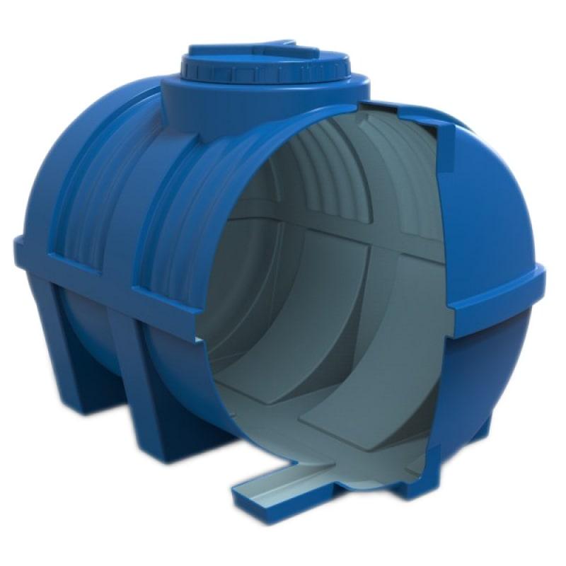 Емкость резервуар для жидкости горизонтальная двухслойная 350 л. 110x77x83 см. синяя - фото 5 - id-p1708968156