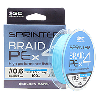 Шнур GC Sprinter PE X4 100м Blue #0.8 ,4139301