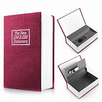 Книга сейф Mine Англійський словник 18 см Бордовий (hub_z6kef1)