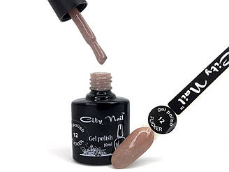 Гель лак City Nail серія FLICKER №12 глитерный бежевий з блискітками