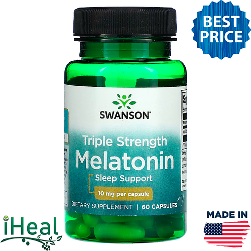 Купить Мелатонин тройной силы, Swanson, 10 мг, 60 капсул, цена 136 грн ...