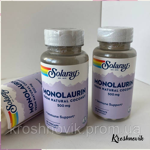 Solaray Monolaurin Монолаурин 500 мг, 60 капсул (ID#1709025496), цена ...