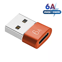 Переходник USB Male to Type-C Female Adapter Converter. Адаптер TypeC (мама) - USB (папа) Черный HH54D-O