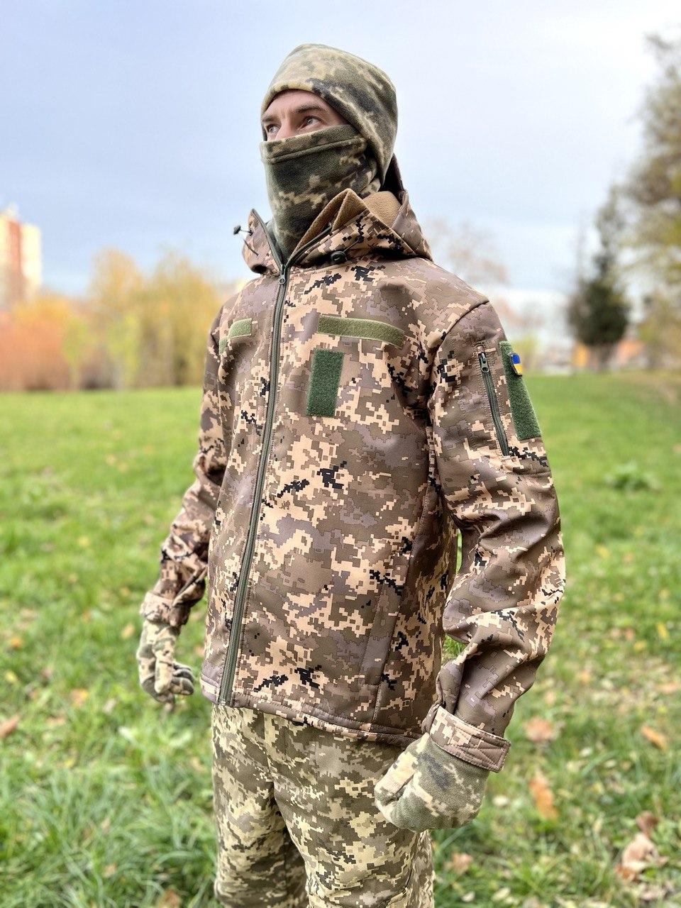 Куртка весняна SoftShell софтшелл Піксель ЗСУ. Розмір L.
