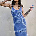 Женское теплое трикотажное платье, Синий